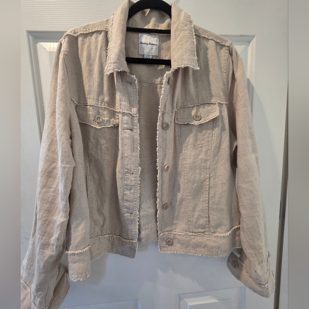 Tommy Bahama Women's Light Tan Linen Jacket